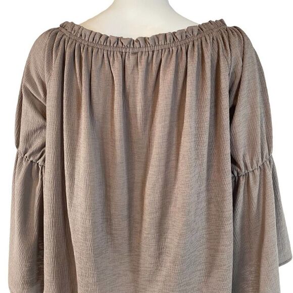 Wanderlux Bohemian Flowy 3/4 Sleeve Blouse Brown - Picture 6 of 8